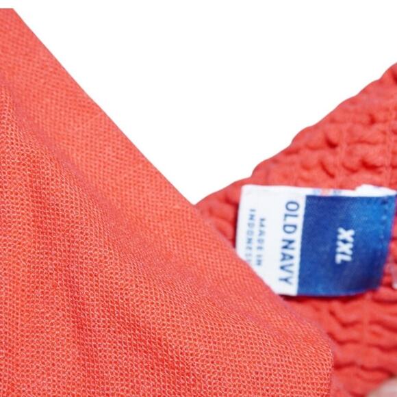 Old Navy Women’s Red Linen Blend Square Neck Shift Mini Dress Size 2X XXL - Picture 3 of 3